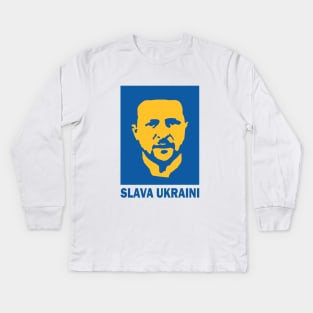 Ukraine President Zelensky slava ukraini Kids Long Sleeve T-Shirt